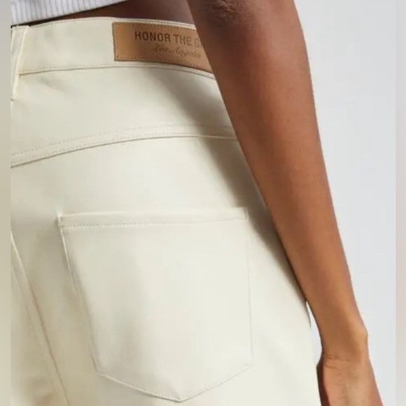 HONOR THE GIFT WOMENS FAUX LEATHER SHORTS IN BONE SIZE LARGE NEW - Picture 7 of 9
